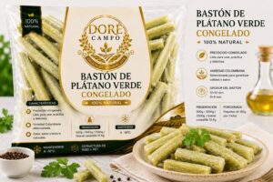 Bastón de plátano verde congelado