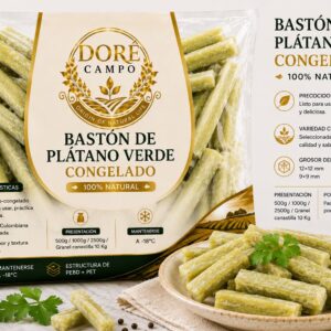 Bastón de plátano verde congelado