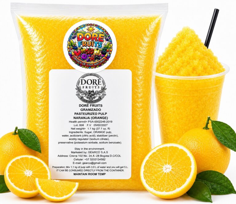 Granizados naranja 1.1 Kg para máquina granizadora